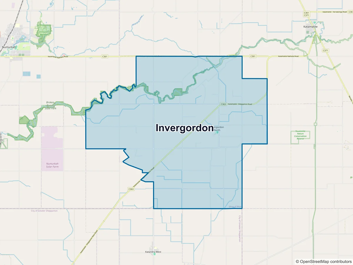 Map of Invergordon, VIC, Australia