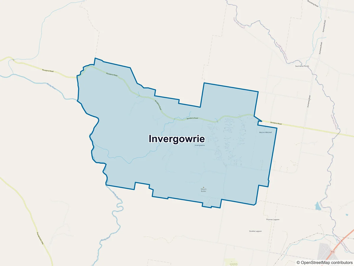 Map of Invergowrie, NSW, Australia