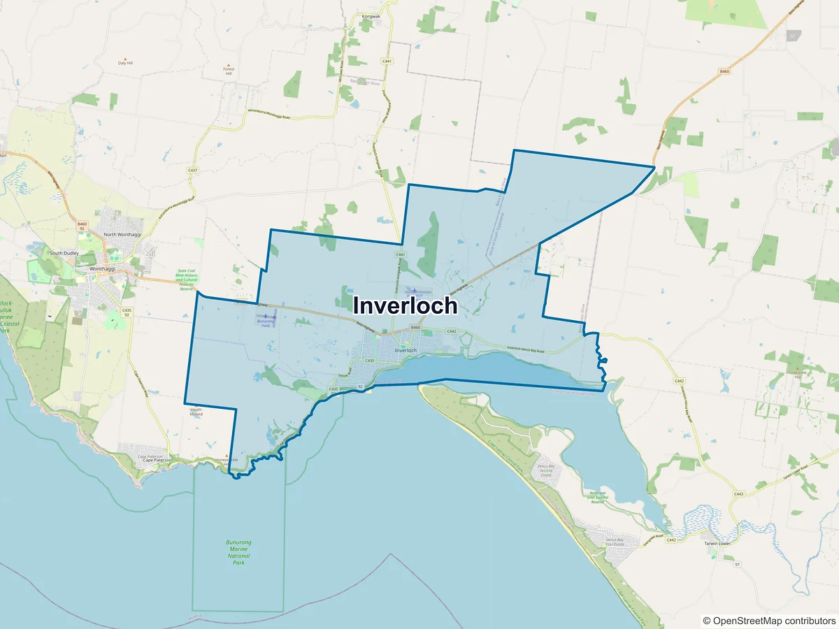 Map of Inverloch, VIC, Australia