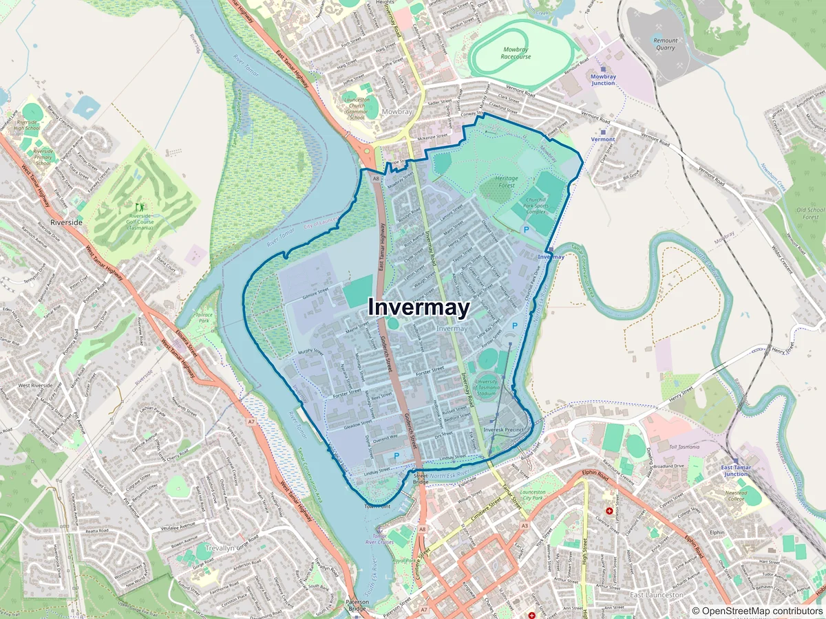 Map of Invermay, TAS, Australia
