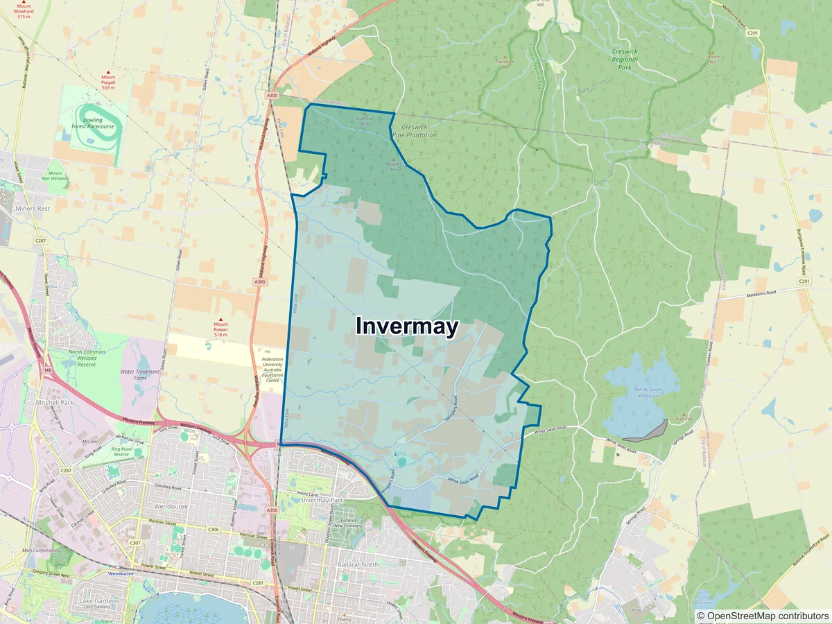 Map of Invermay, VIC, Australia