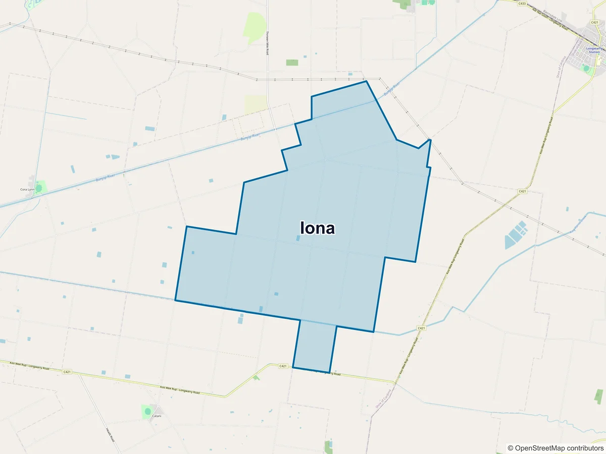 Map of Iona, VIC, Australia