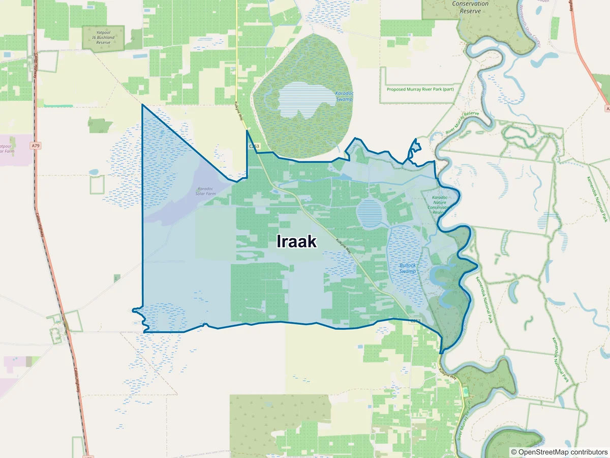 Map of Iraak, VIC, Australia