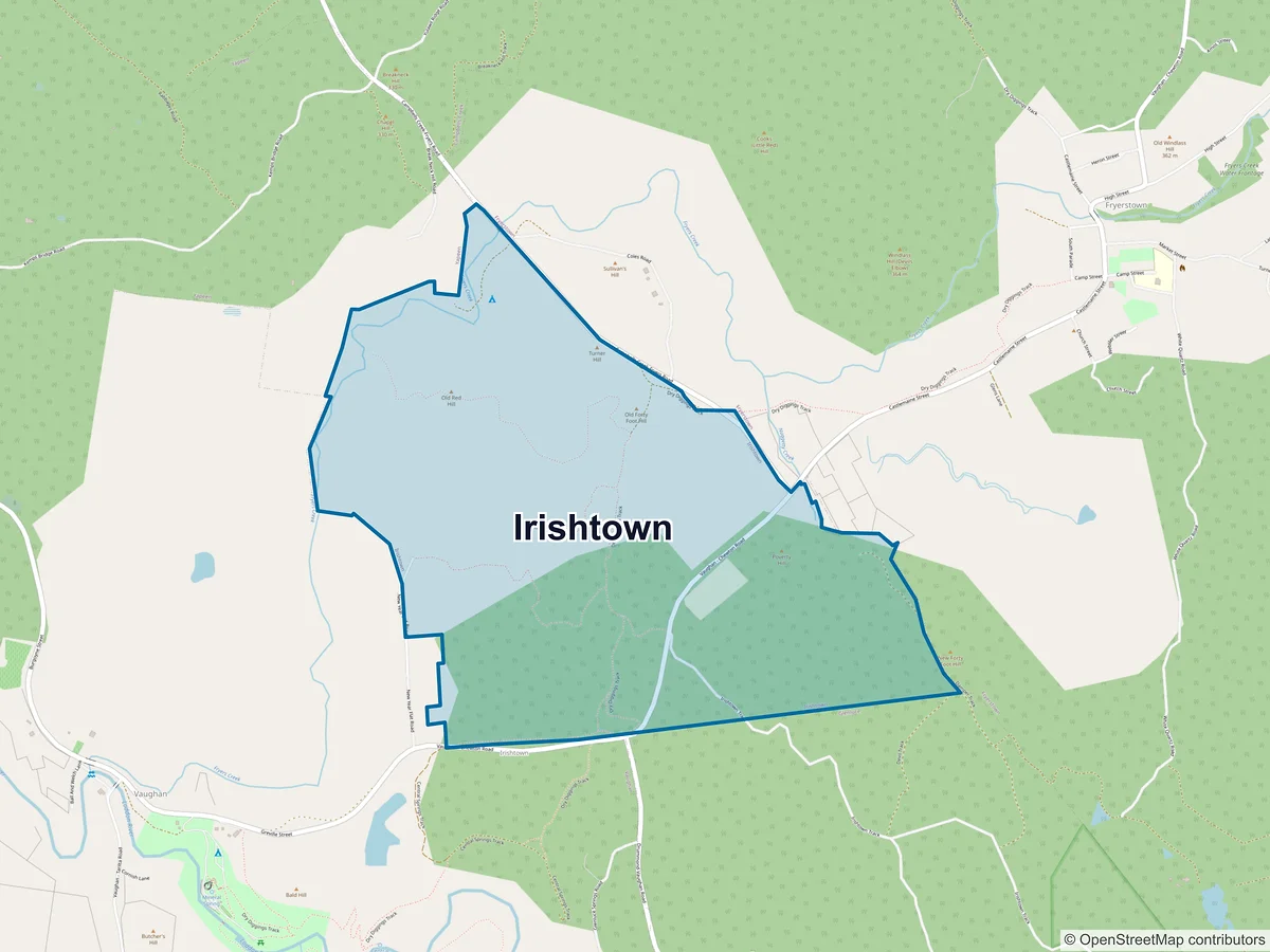 Map of Irishtown, VIC, Australia