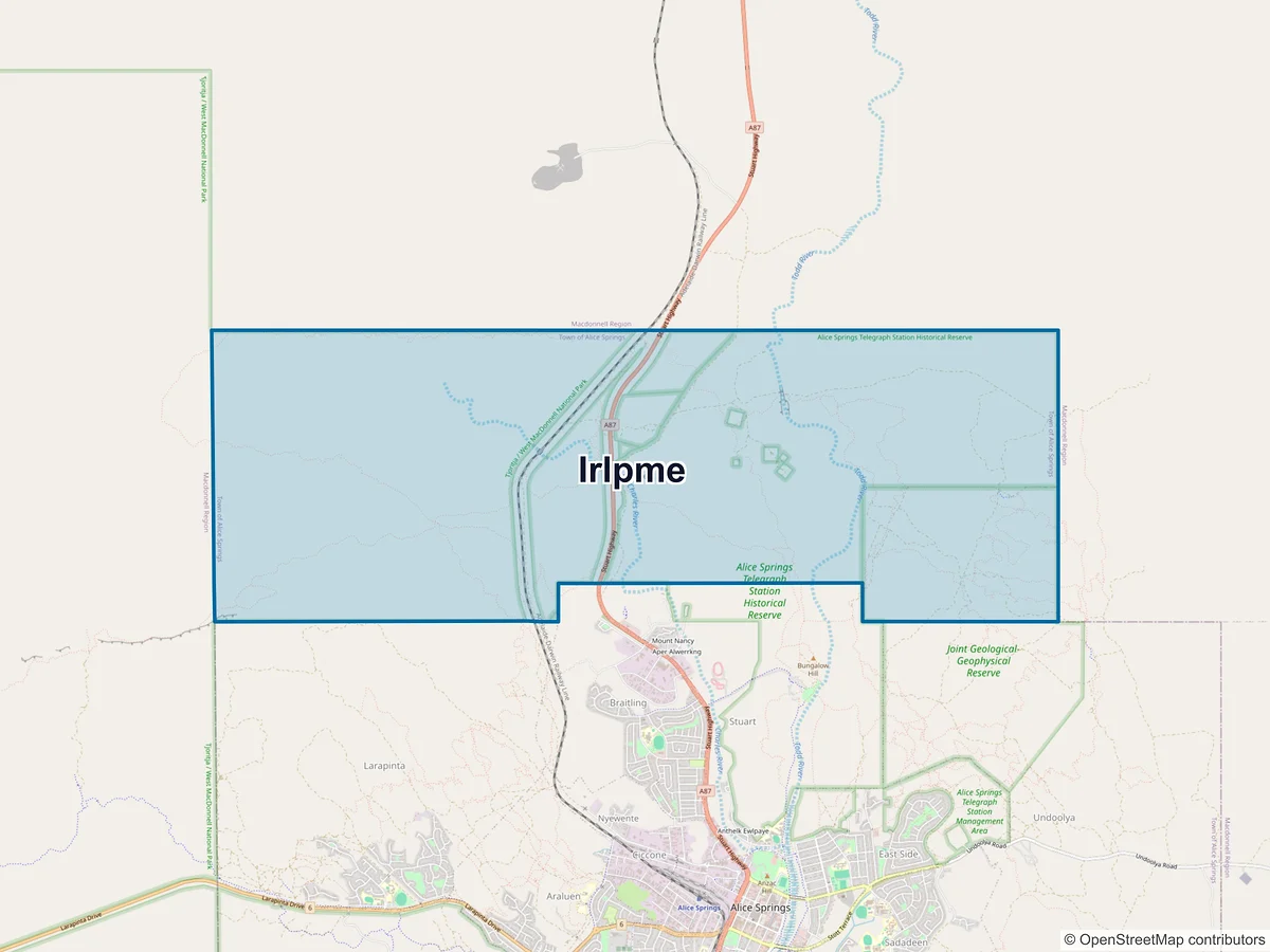 Map of Irlpme, NT, Australia