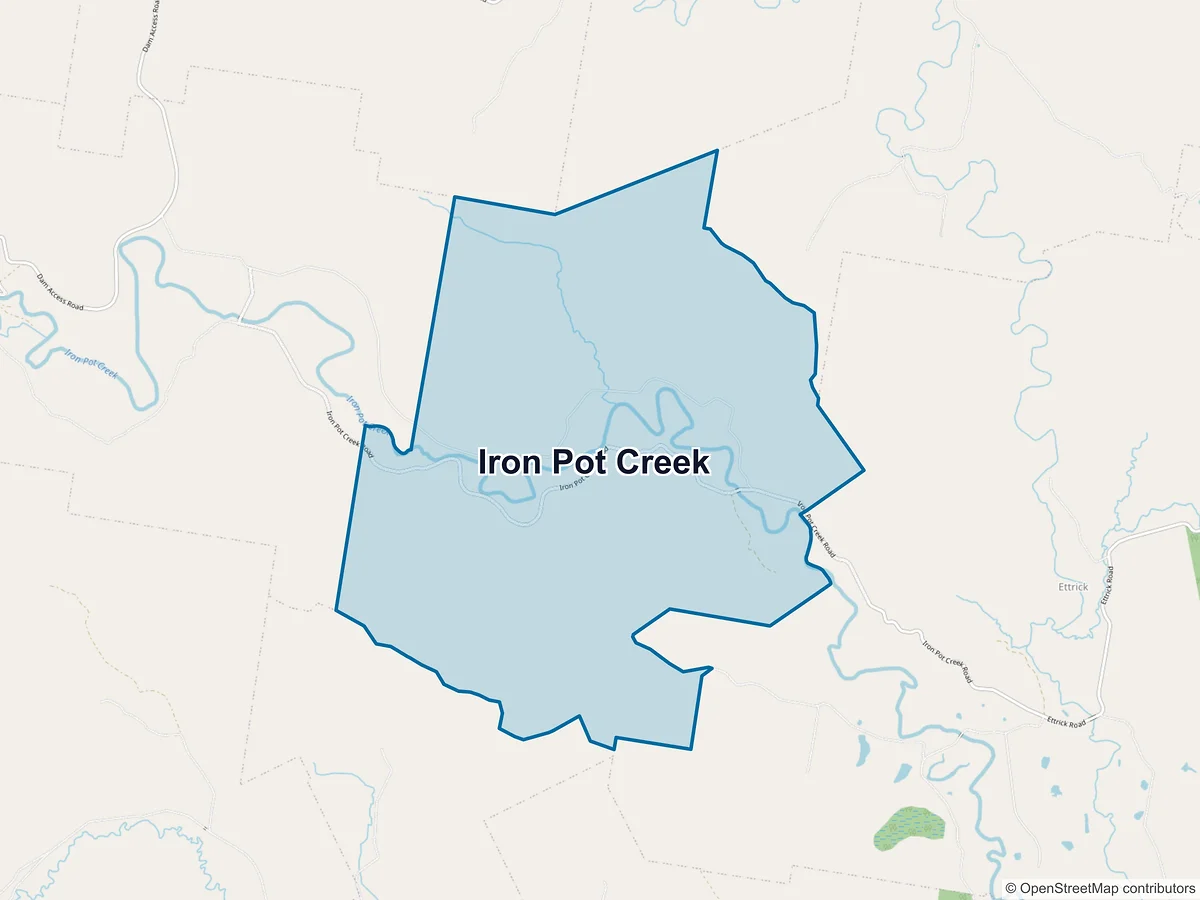 Map of Iron Pot Creek, NSW, Australia