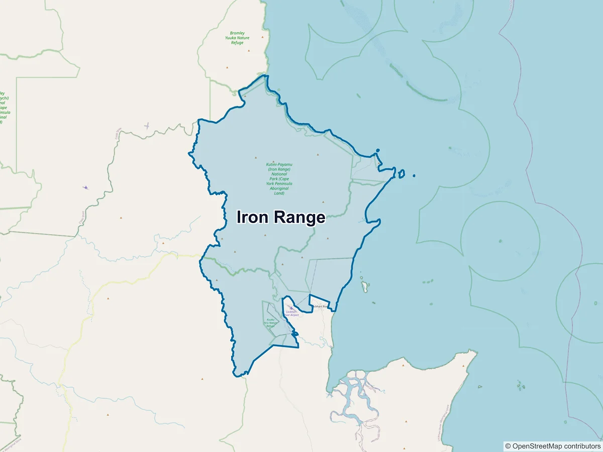 Map of Iron Range, QLD, Australia
