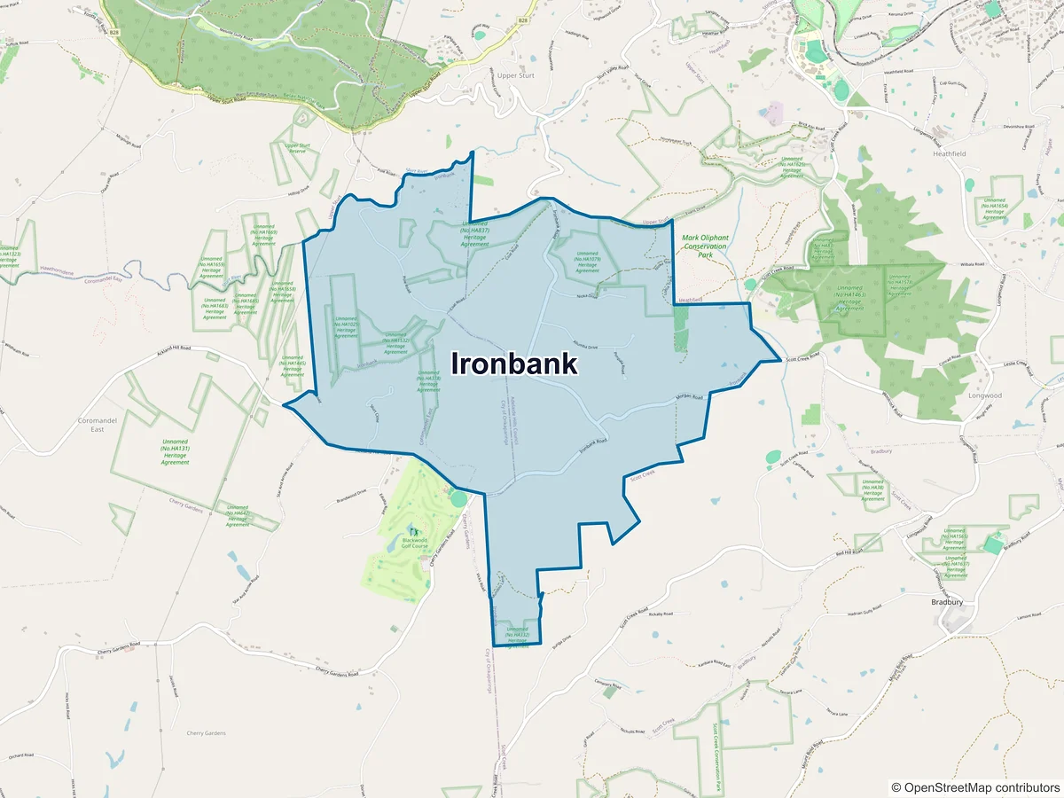 Map of Ironbank, SA, Australia