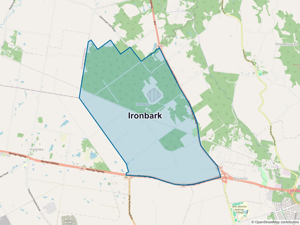 Map of Ironbark, QLD, Australia