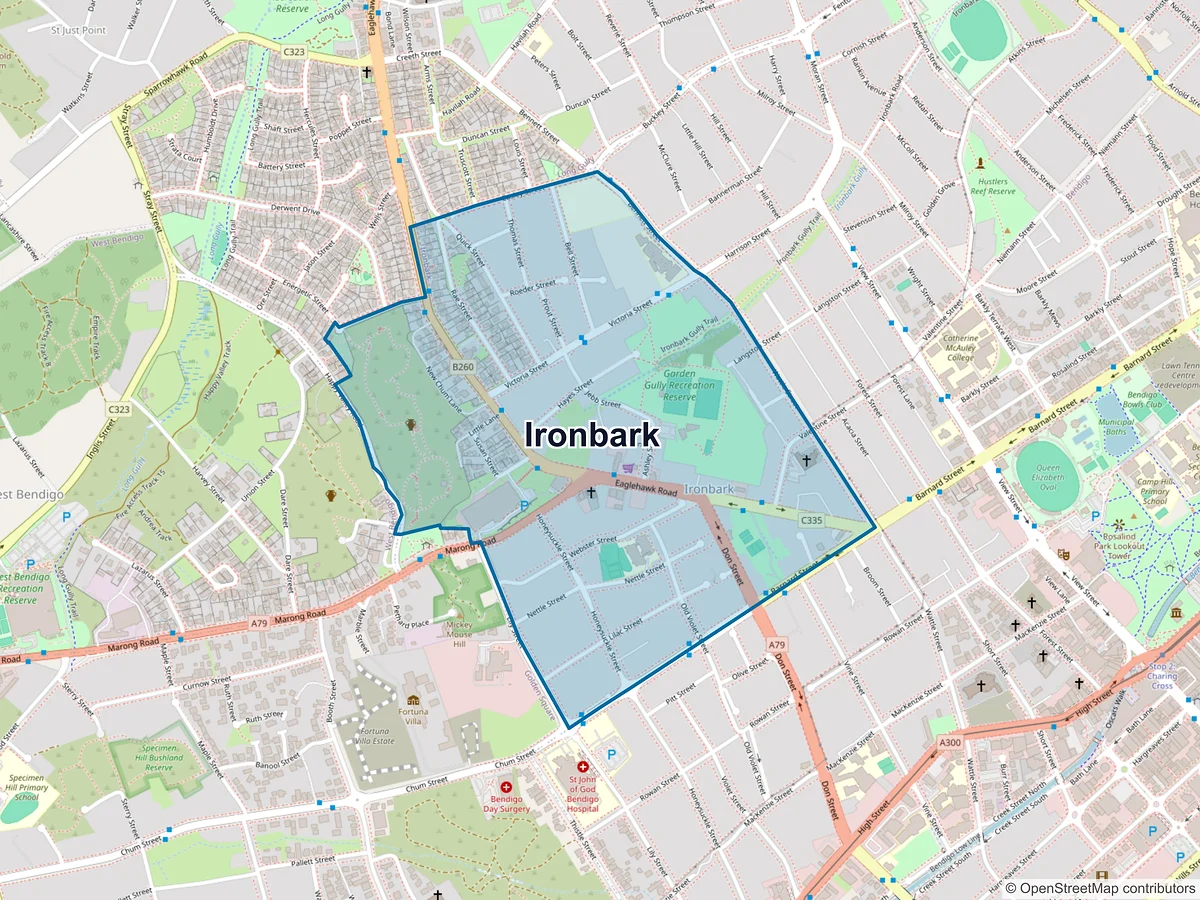 Map of Ironbark, VIC, Australia