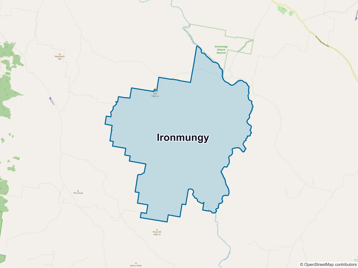 Map of Ironmungy, NSW, Australia