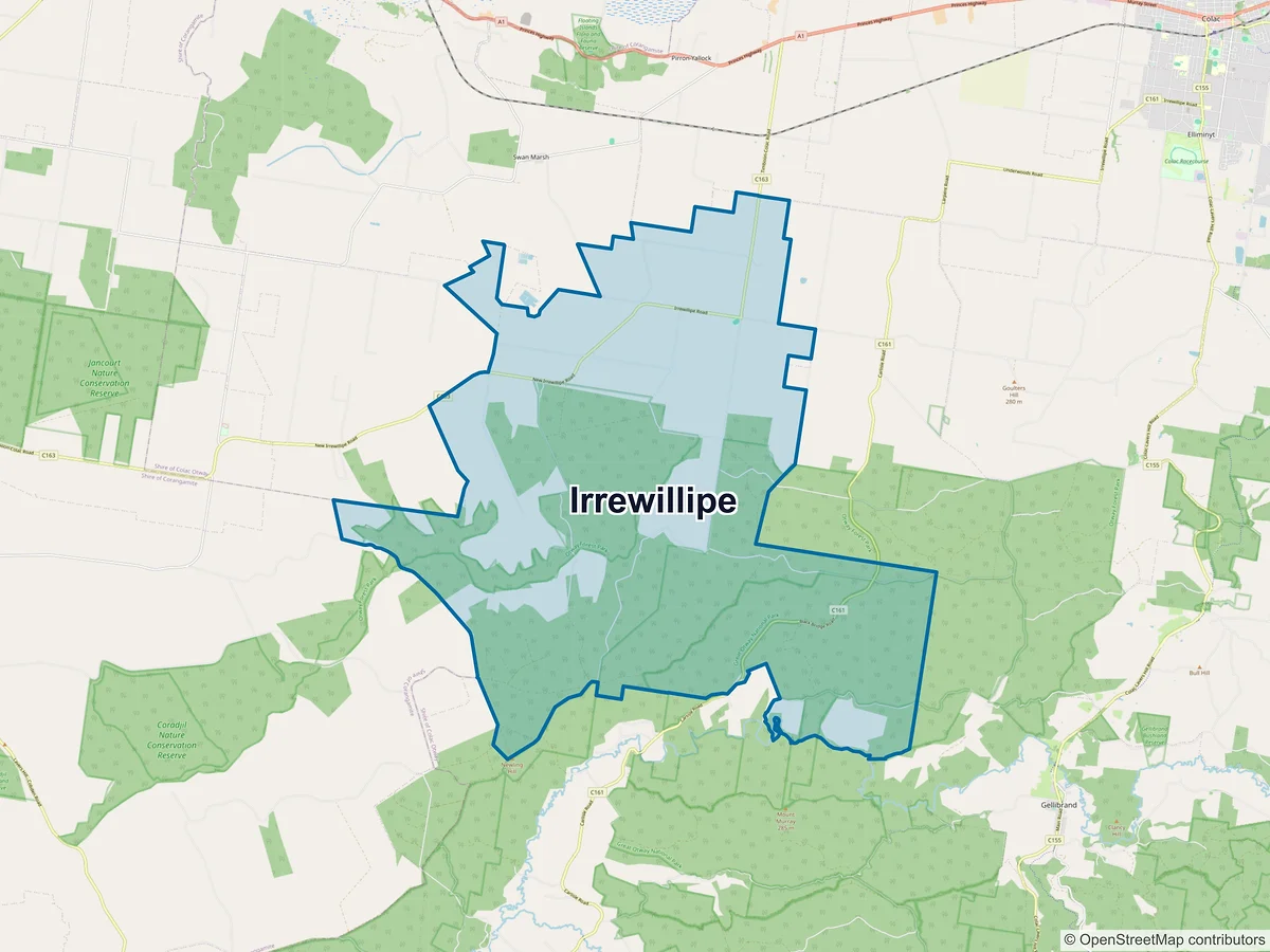 Map of Irrewillipe, VIC, Australia