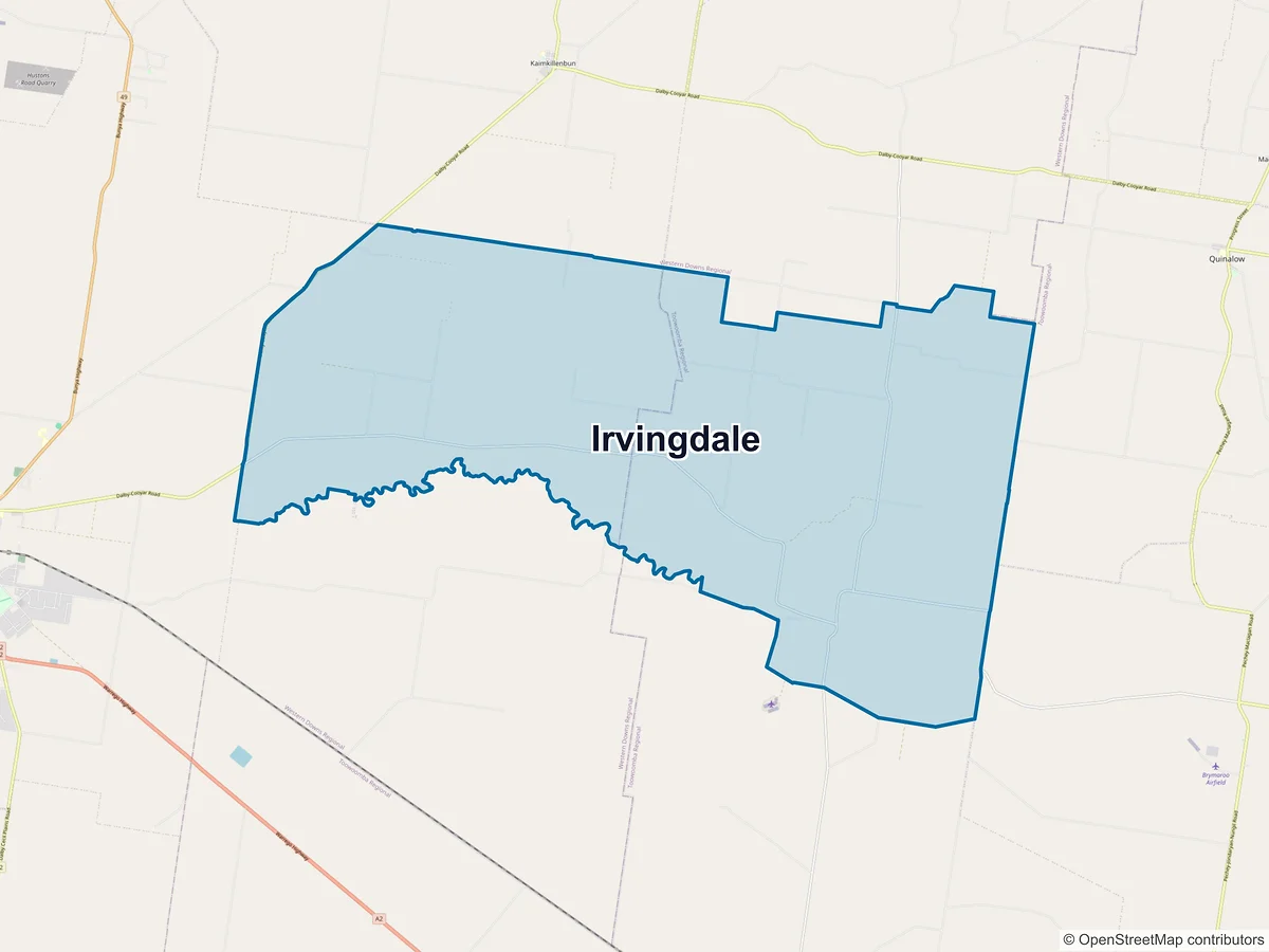Map of Irvingdale, QLD, Australia