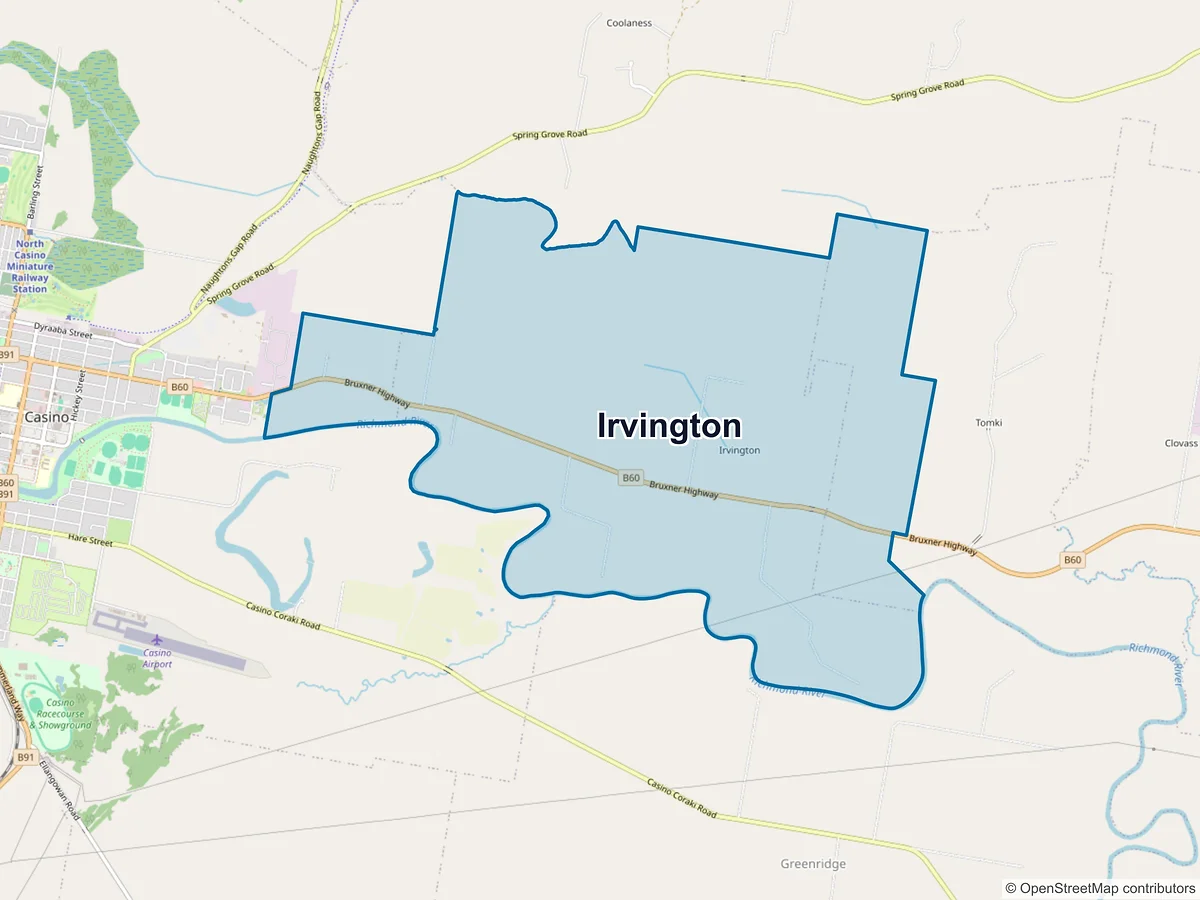 Map of Irvington, NSW, Australia