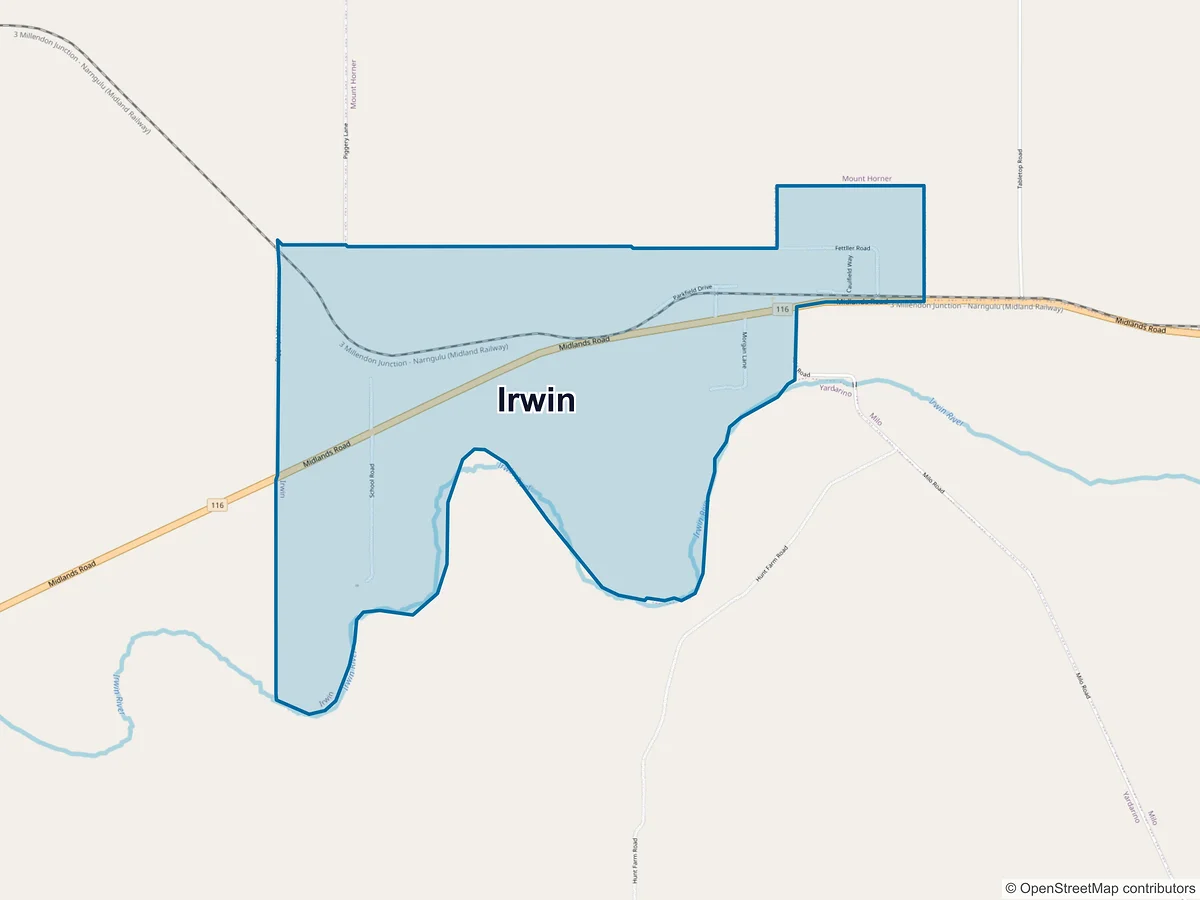 Map of Irwin, WA, Australia