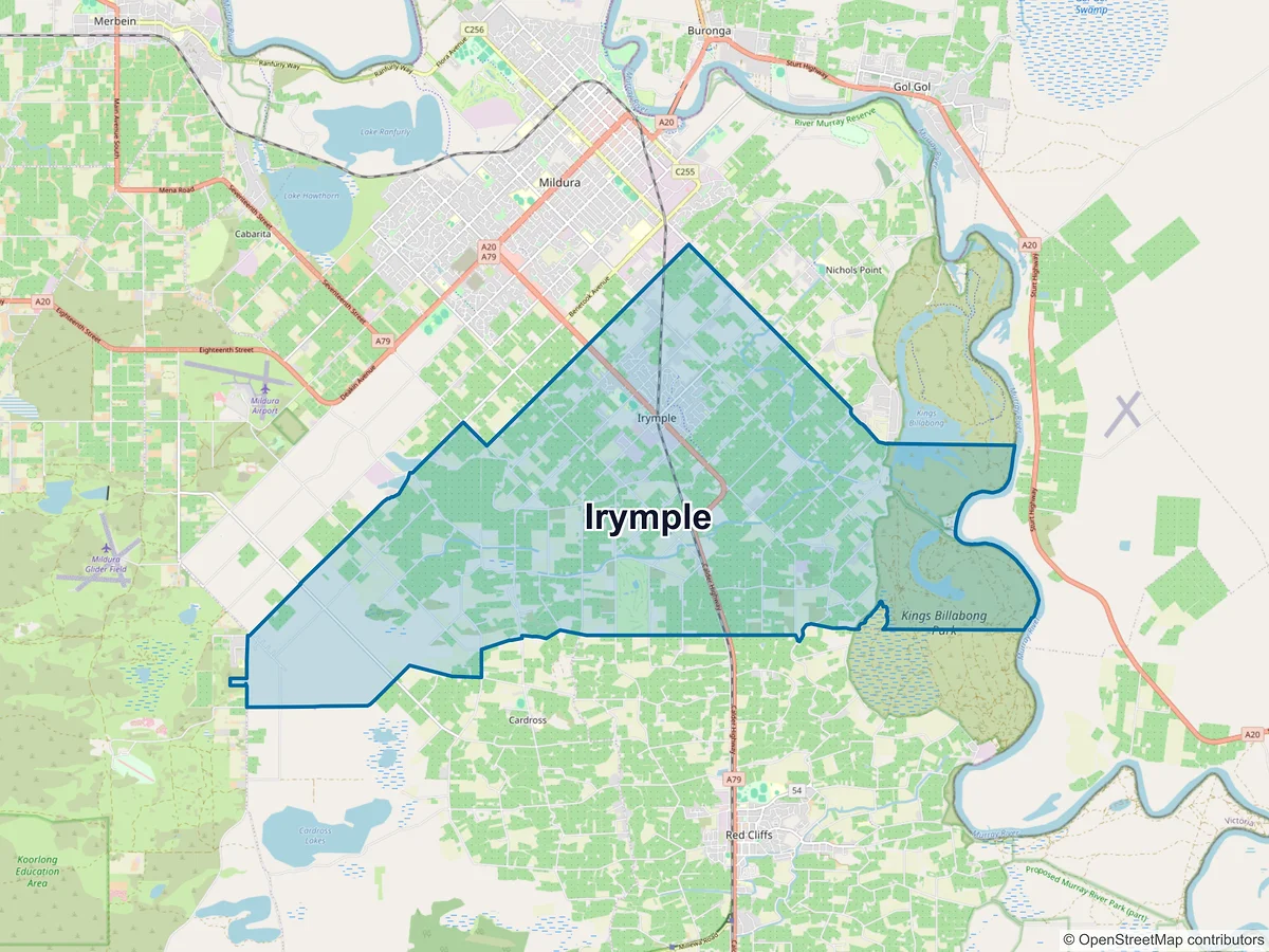 Map of Irymple, VIC, Australia
