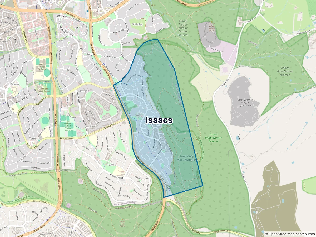 Map of Isaacs, ACT, Australia