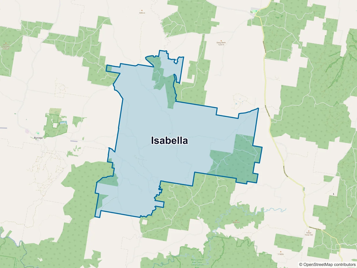 Map of Isabella, NSW, Australia