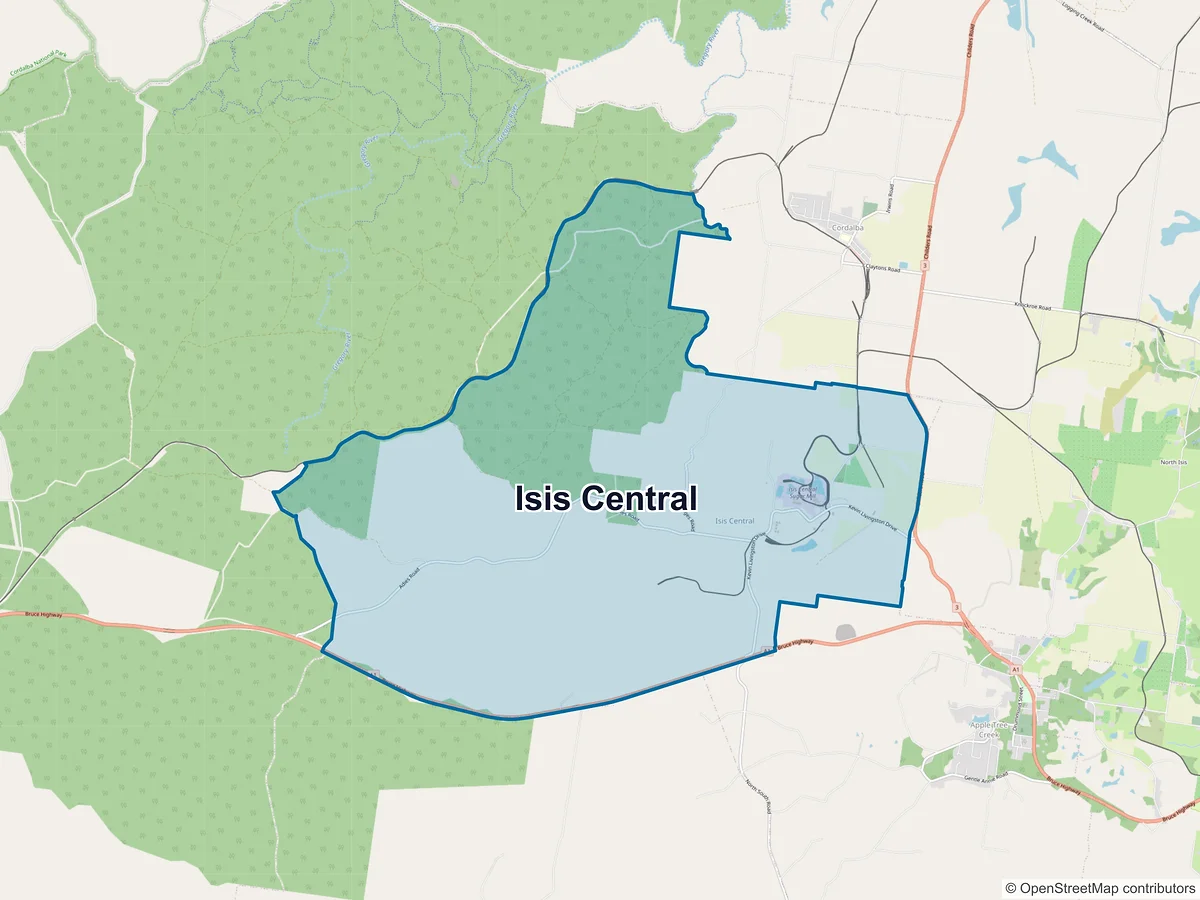 Map of Isis Central, QLD, Australia