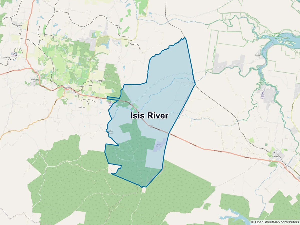 Map of Isis River, QLD, Australia