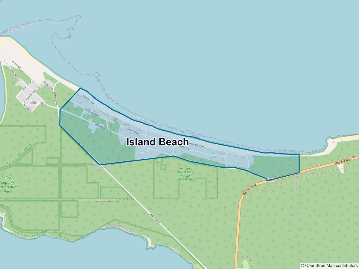 Map of Island Beach, SA, Australia