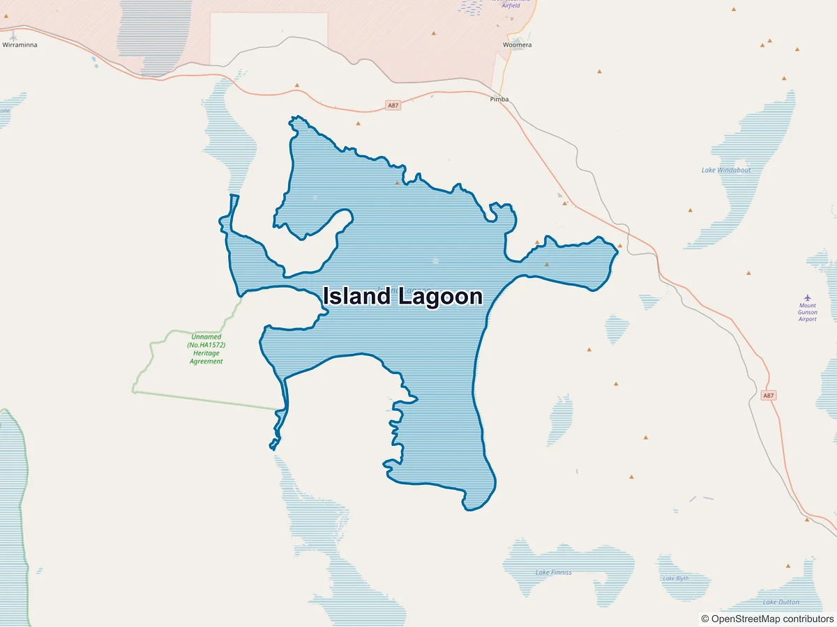 Map of Island Lagoon, SA, Australia