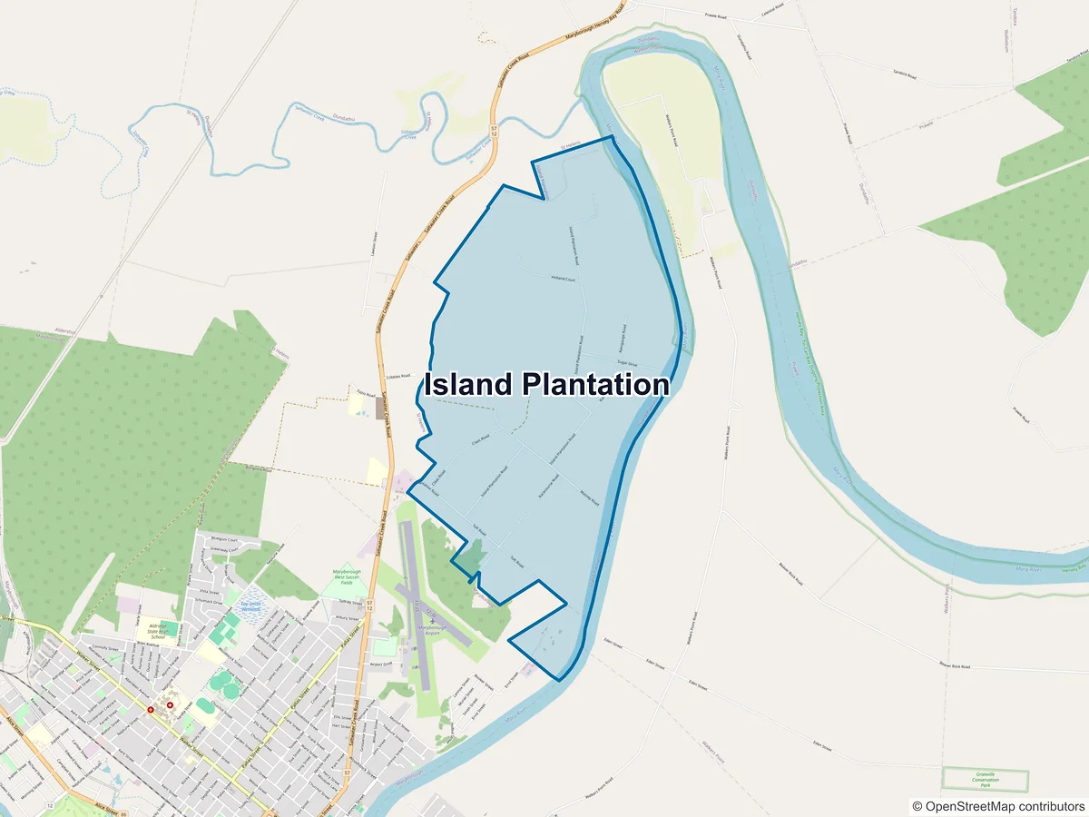 Map of Island Plantation, QLD, Australia