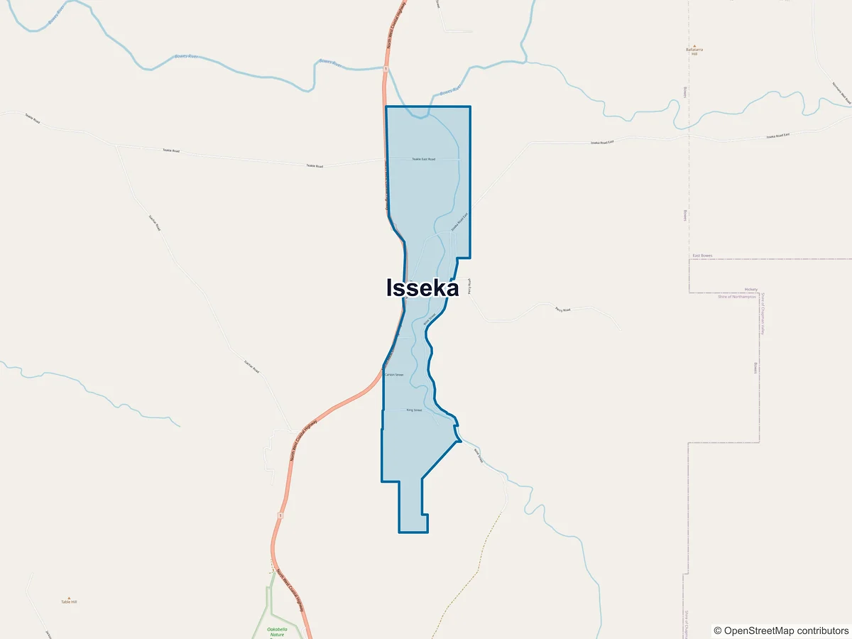 Map of Isseka, WA, Australia