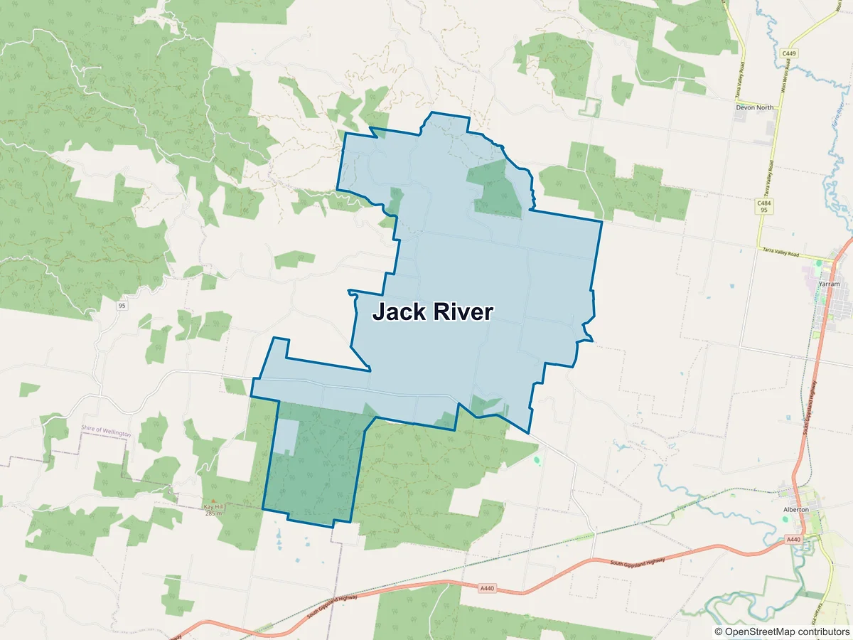 Map of Jack River, VIC, Australia