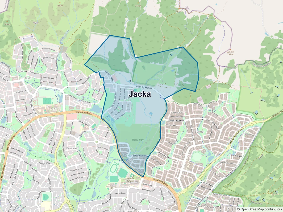 Map of Jacka, ACT, Australia