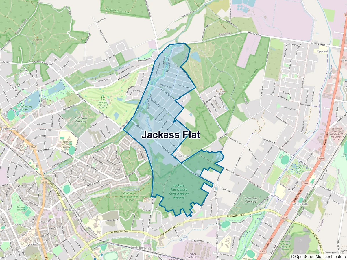 Map of Jackass Flat, VIC, Australia