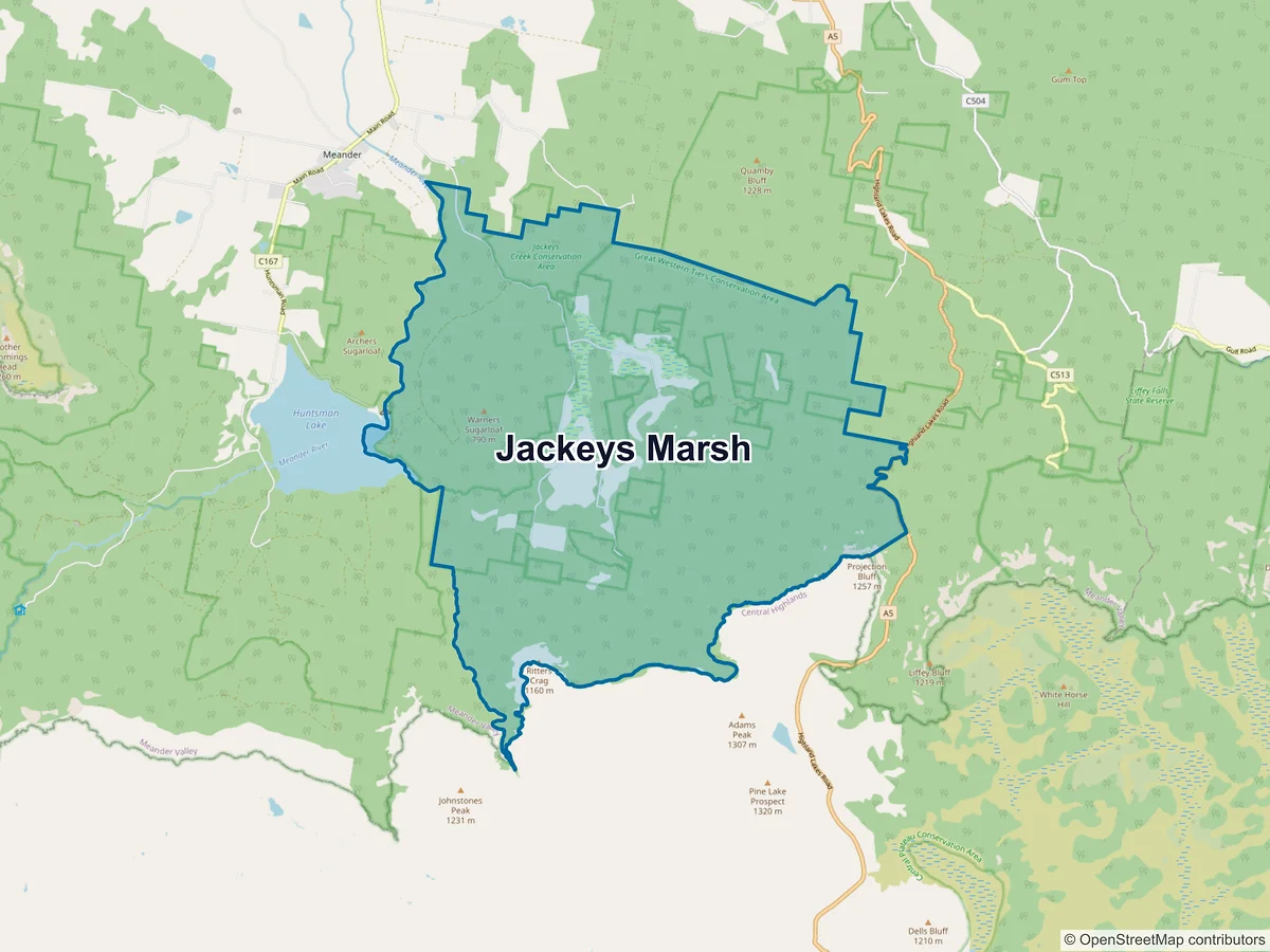 Map of Jackeys Marsh, TAS, Australia