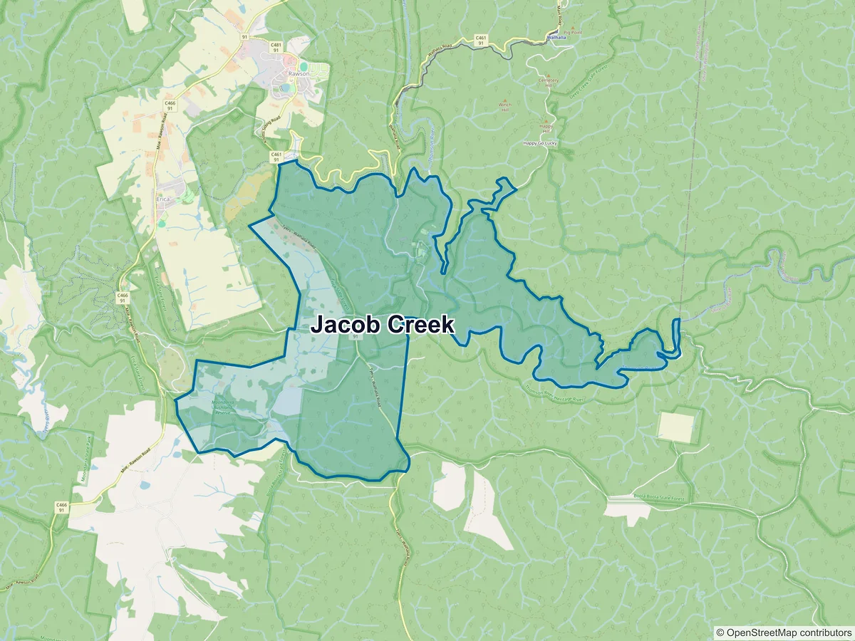 Map of Jacob Creek, VIC, Australia
