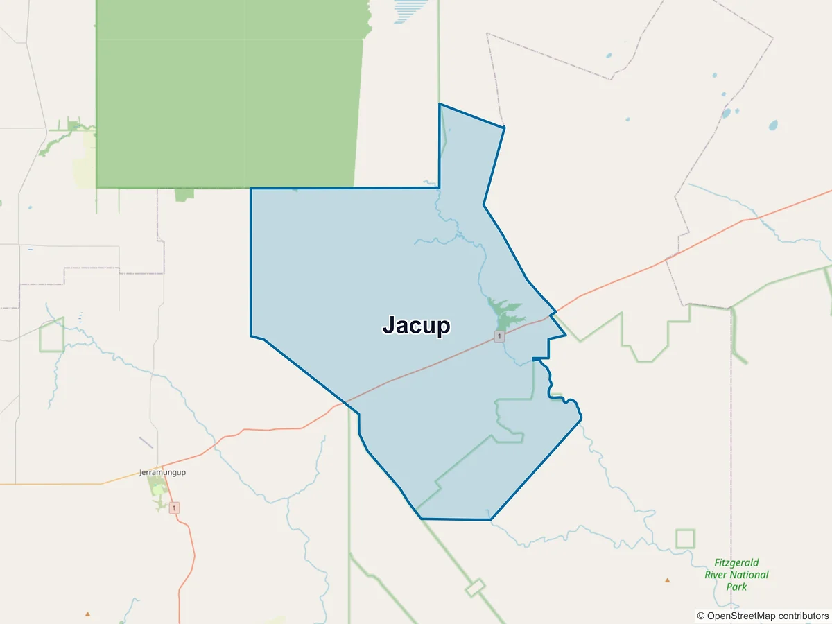 Map of Jacup, WA, Australia