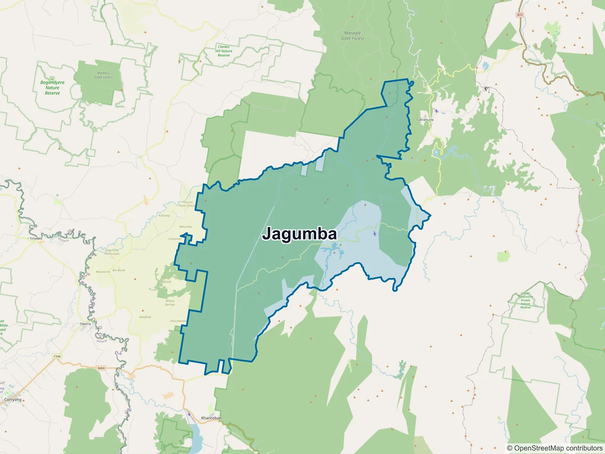 Map of Jagumba, NSW, Australia