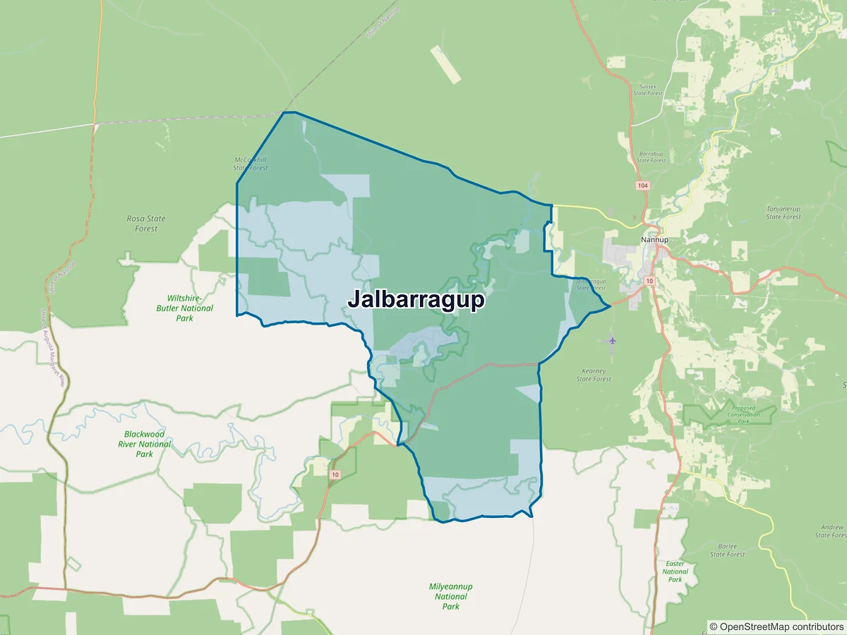 Map of Jalbarragup, WA, Australia