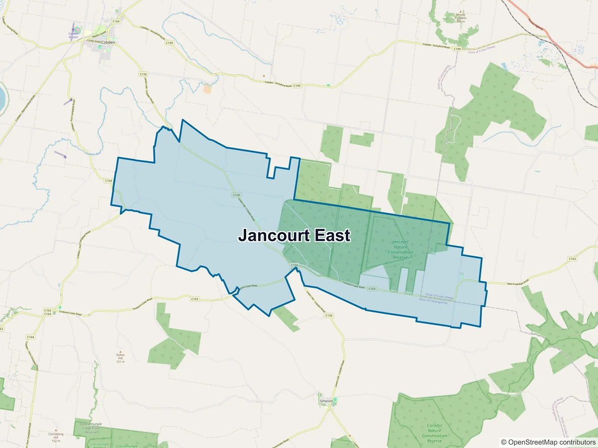 Map of Jancourt East, VIC, Australia