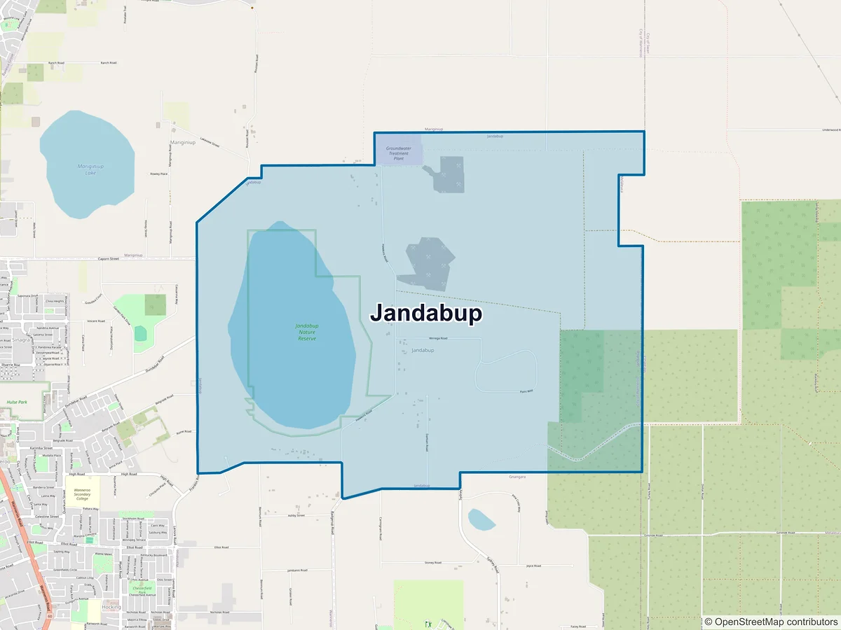 Map of Jandabup, WA, Australia
