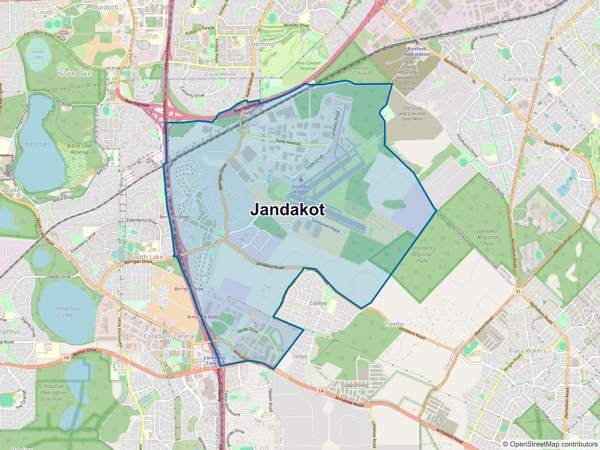 Map of Jandakot, WA, Australia