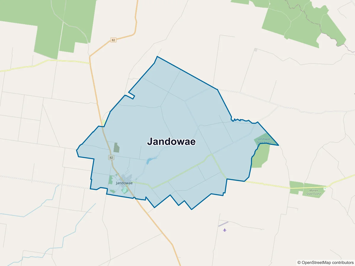 Map of Jandowae, QLD, Australia