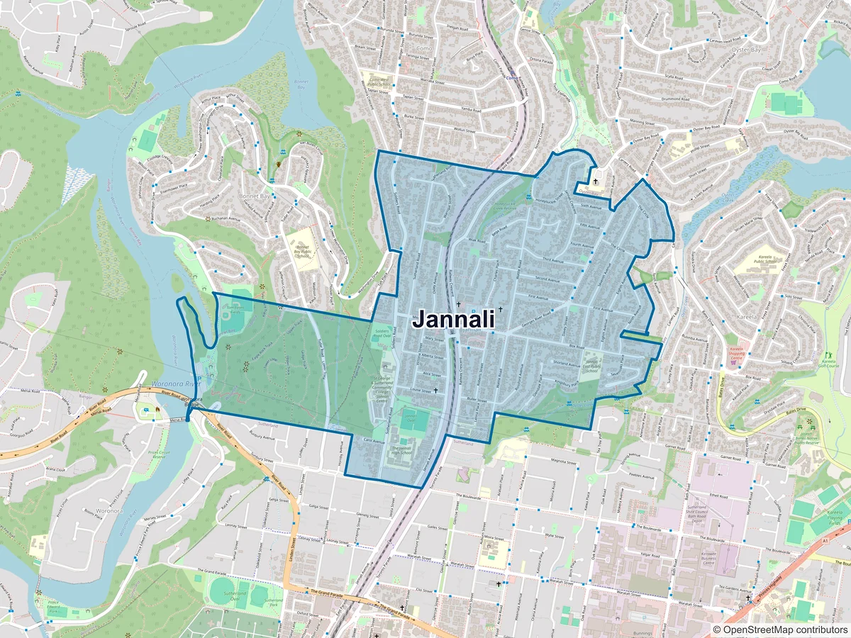 Map of Jannali, NSW, Australia