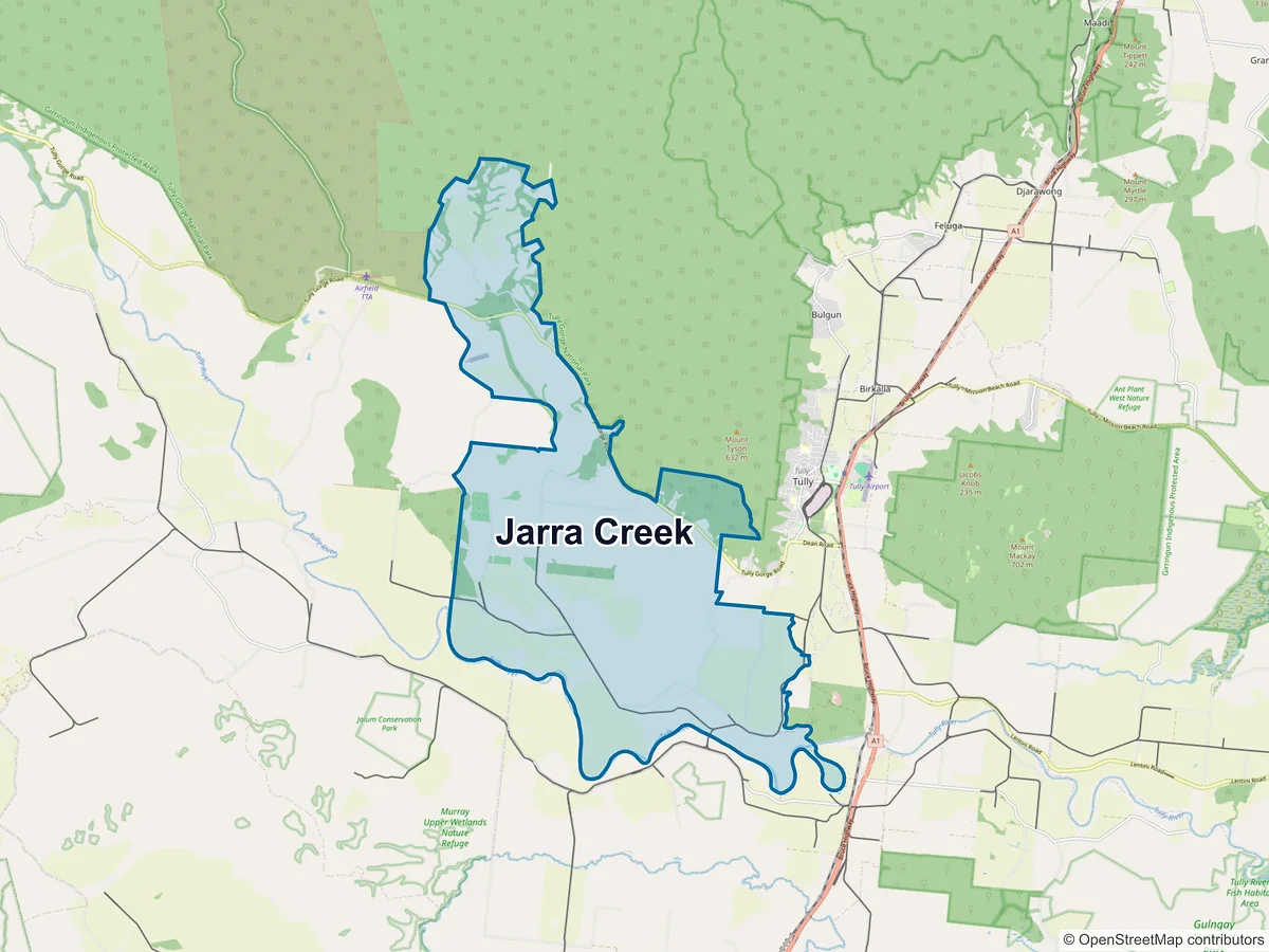 Map of Jarra Creek, QLD, Australia
