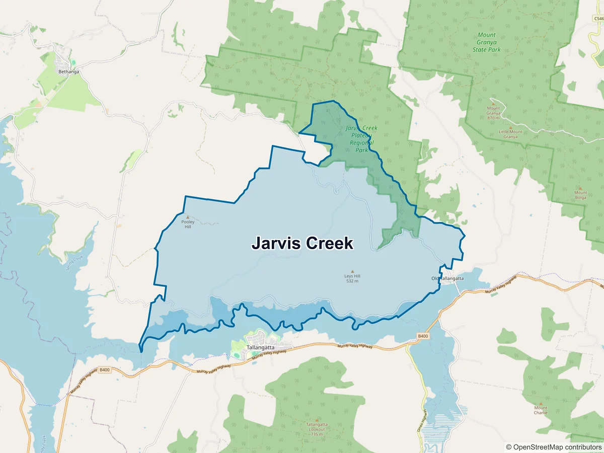 Map of Jarvis Creek, VIC, Australia