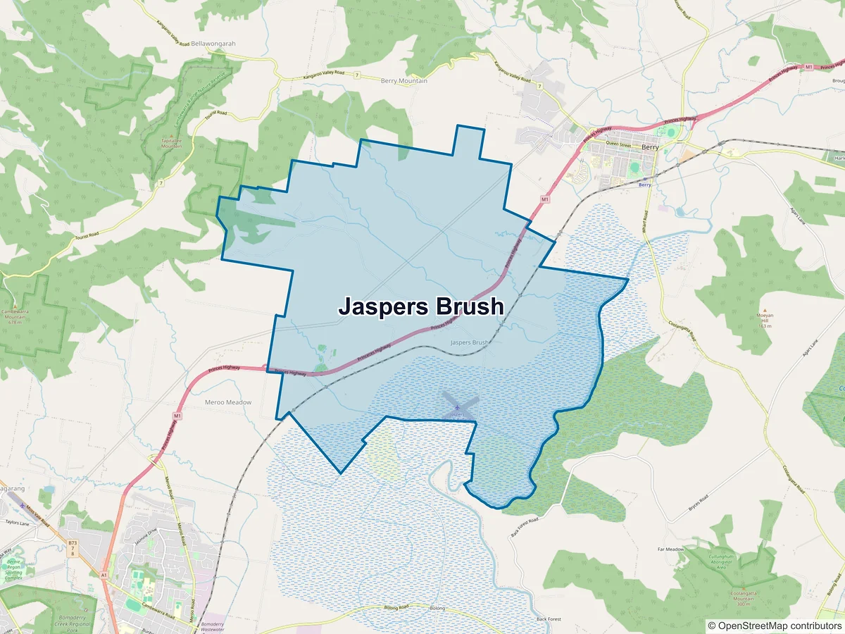 Map of Jaspers Brush, NSW, Australia