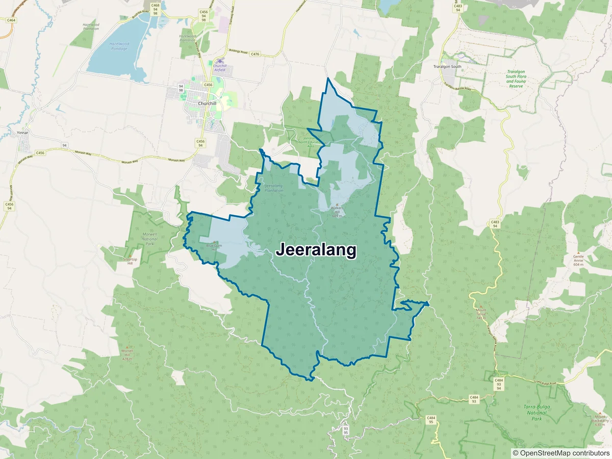 Map of Jeeralang, VIC, Australia