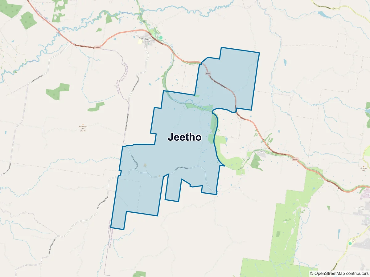 Map of Jeetho, VIC, Australia
