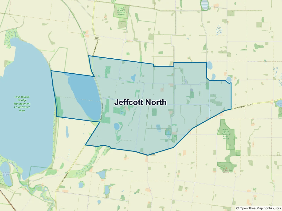 Map of Jeffcott North, VIC, Australia