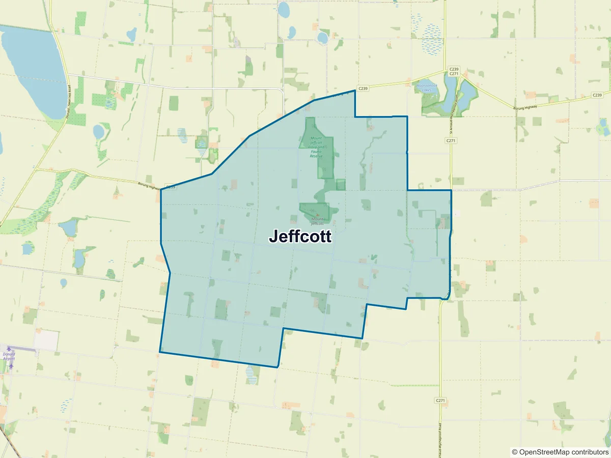 Map of Jeffcott, VIC, Australia