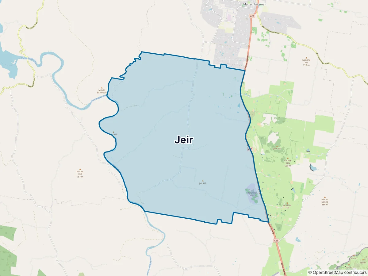 Map of Jeir, NSW, Australia