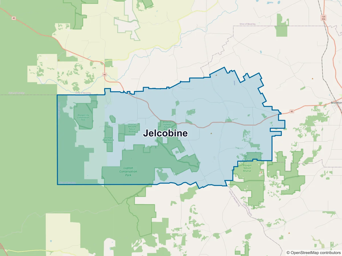 Map of Jelcobine, WA, Australia
